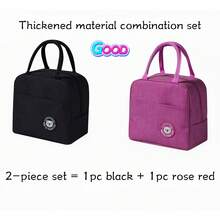 2/1pc Bear Label Insulated Lunch Bag, Large Capacity Reusable Lunch Tote Bag, Waterproof, Portable Design, Suitable For School And Office - Keep Food Fresh And Delicious, Lunch Bag, Tote Bag, Kitchen Picnic Food Insulated Bag, Back To School Season Student Supplies, Makeup Storage Bag, Travel Portable Bag, Portable Handbag, Pink Storage Bag.