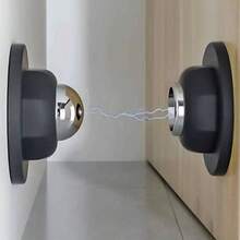 Stainless Steel Magnetic Adhesive Door Lock Fixer Clip - màu đen - Xem 1