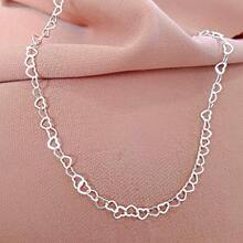 Kit Of 2 Necklaces With Openwork Double Heart Pendant + Openwork Heart Choker, Plated In 925 Silver Or 18K Gold - Silver - View 6