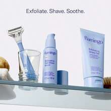 Flamingo Pubic Hair Razor For Women, Shaving Kit, 1 Pubic Razor Handle, 4 Five-Blade Refills, 1 Shower Holder, Starter Set, Full Kit - Shave Gel and Post Shave Serum - 查看 5