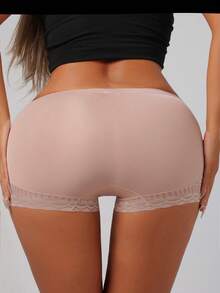 Women's Mid-Waist Lace Shapewear Pants, Tummy Control, Seamless, Thin, Comfortable Slimming Leggings