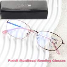 Progressive Multifocal Reading Glasses, Full Metal Cat Eye Frame, Dual-Use For Near And Far Vision, Light Clear Vision Design, Lightweight And Fashionable For Daily Wear And Travel - Putih - View 3