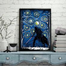 5D 钻石画套装 - 水钻刺绣，无框 - 优质室内装饰，送给朋友和家人的理想艺术礼物，完美的壁挂装饰 - 钻石画套装 - 万圣节礼物