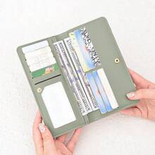 Unisex PU Leather Wallet Slim Credit Card Slots Zipper Closure Women Purse Long Wallet For Women Wallet Purse Wallet - Multicolor - View 5