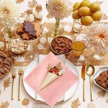 24 de șervețele de satin, șervețele pătrate de 45x45cm, șervețele de cină moi și mătăsoase, potrivite pentru nuntă, petrecere pentru copii, aranjarea mesei pentru petreceri de ziua de naștere, auriu roz