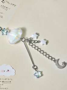 1 件透明亚克力云吊坠挂绳、智能手机饰品配件、DIY 珠宝 - 白色 - 查看 2