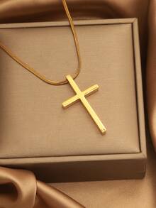 1pc Vintage Guitar Pick & Guitar Pendant Necklace, Simple Cross Versatile Necklace Jewelry - Multicolor - View 5