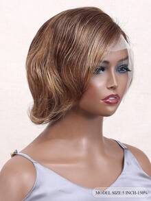 Women's Short Straight Pixie Cut Human Hair Wig - 150% Density 13x4 Lace Front Natural Black To Burgundy Gradient Sleek & Elegant Style For Daily & Party Wear, All Ethnicities, Special Occasion Wig Stylish Short Wig