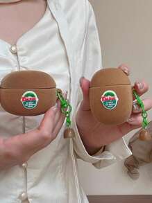 1 件逼真的猕猴桃设计保护壳，适用于 Pro 2、 4、 3、Apple 无线蓝牙 1/2、硅胶套（不含耳机）