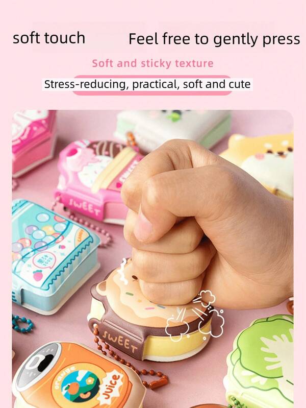 4-teiliges süßes Mini-Notizbuch-Set mit buntem Softcover - tragbar, stressabbauende Haftnotizen für die tägliche Planung und Organisation, mit lustigen Illustrationen wie Donuts, Bären und mehr! Aufgabenorganisation, verspieltes Design, kreative Schreibwaren, tragbar und mitnehmbares spezielles Formhaftnotiz-Board, stressabbauende Cartoon-Bohnen-Bücher, süße Notizbücher, Must-Have für den Schulanfang, Lehrergeschenk, verschiedene Geschenke für Menschen