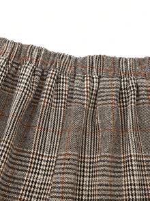 EARO French Retro Design High-End Fashion Casual Plaid Women's Pants, Solid Color Elegant Fitted Slim Comfortable Wool Blend Casual Suit Pants For Autumn/Winter