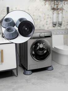 4 Packs Anti-Vibration Pads For Washing Machine, Non-Slip, Noise Reduction, Moisture Resistant, Metal Surface Heightening Support Feet, Suitable For Refrigerator And Dishwasher, Furniture Leg Cushions, Plastic Material