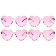 8 pares de gafas con forma de corazón, gafas sin montura de colores brillantes con forma de corazón para fiestas y disfraz para mujeres, en colores neón, forma de corazón, estilo hippie, vintage, de colores mágicos, para fiestas, gafas con forma de corazón de colores claros