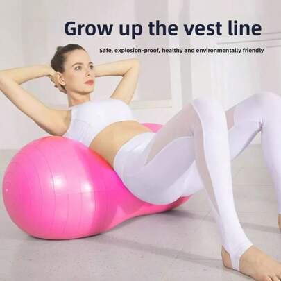 Bola de ioga de PVC com amendoim, 1 peça, espessada, anti-explosão, para treinamento de ioga, bola de massagem de equilíbrio para reabilitação esportiva, adequada para gravidez, exercícios, condicionamento físico, equilíbrio, academias, terapia, abdominais, escritório, casa e escola