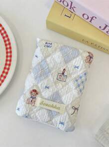 1 件可爱图案印花绗缝女孩旅行护照包、女士护照夹、护照套、文件存储保护套、卡包、钱包、多功能手提包、柔软面料可容纳护照、银行卡、登机牌、身份证、钞票，适用于旅行、度假、节日、送给朋友的生日礼物、伴娘礼物、妈妈礼物、教师礼物、情人节礼物、旅行必需品、邮轮必需品、宿舍必需品 - 彩色 - 查看 20