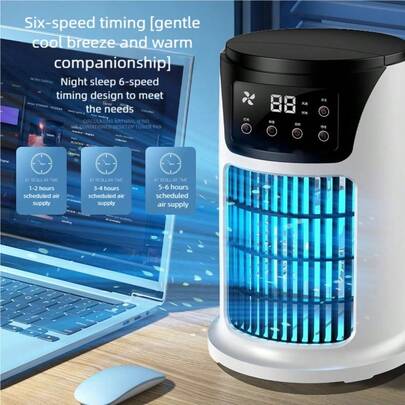 Portable Air Conditioner Fan Household USB Air Cooler 6H Timer Air Cooler Fan 6 Speeds Desktop 300ML Water Tank Air Conditioner