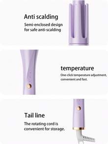 2-In-1 Automatic Curling Iron And Straightener, Fast Ceramic Fast Heating Ceramic Curling Wand With Rotating Barrel, 3 Temperature Settings, Anti-Scald Non-Corded Hair Styler - Perfect For Beach Waves & Sleek Straight Hair, Ideal For Travel & Daily Styling | Professional Ceramic Hair Styling Tool With Detachable Barrel, Instant Straight Straightening Iron