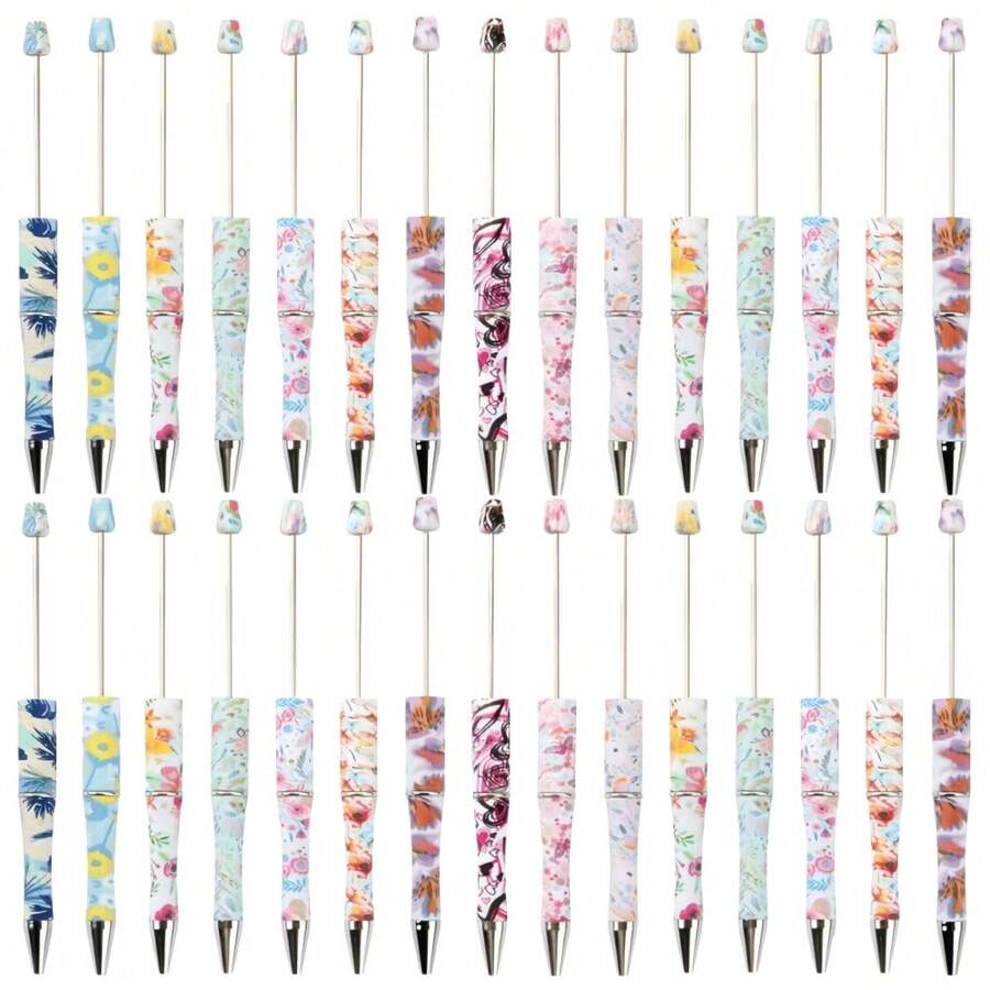 10-Piece Printed Ballpoint Pen Set, Back-To-School Plastic Ballpoint Pen Set, Suitable For Office Supplies, Jewelry-Making Set, Suitable For Friends And Colleagues, Thank-You Gift (Black Ink) - Multicolor - View 1