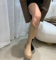 Women Mid-Calf Boots - Khaki Single Lining - View 9
