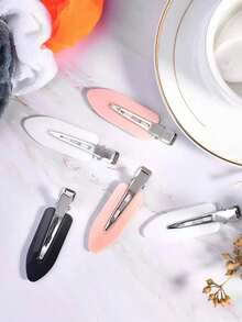 Presilhas de cabelo simples e modernas, em preto, branco e rosa, com 30/18/12/4/1 unidade, para franjas, ideais para uso casual feminino, no banheiro, para lavar o rosto, tomar banho, maquiar-se e cuidar da pele. Perfeitas para o dia a dia. - Multicolorido - Ver 4