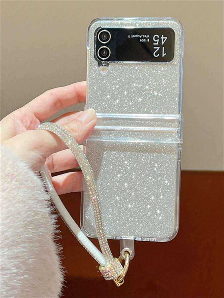 Luxury 3D Rhinestone Butterfly Water Ripple Folding Phone Case With Bowknot Pendant Compatible With Samsung For Galaxy Z Flip7 6 Z Flip 5 Z Flip 4 Z Flip 3 INS Clear PC Hard Protect Back Cover