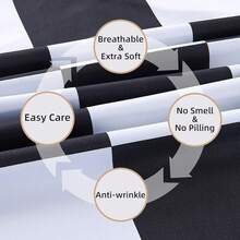 Best Season 4 Piece Bed Sheet Set - Full Size - Soft Microfiber Bedding Sheet Set, Deep Pocket, Stain, Fade & Wrinkle Resistant (Plaid Black & White), Luxury Comfortable - 黑白格子圖案 - 查看 6
