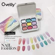 9 Colors, Rainbow Design, High Pigmentation, Semi-Solid Nail Polish Gel, Designed For Nail Salons