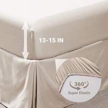 Comforter Set Pieces, Beige Bed In A Bag Comforter Set Bedroom, Bedding Comforter Sets With Comforter, Sheets,Ruffled Shams & Pillowcases - Màu be - Xem 9