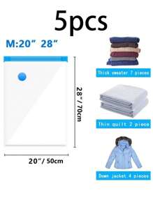 10/6/5/1pc Summer Travel Vacuum Seal Bags, Waterproof Vacuum Storage Bags, Transparent PVC Vacuum Bags, Large Capacity Clothing Organization And Storage Vacuum Bags, Space Saving Storage Solution, Large Capacity Vacuum Storage Bags, Home Clothing Sorting Bags, Storage Bags, Travel Vacuum Storage Bags, Mildew & Dust Proof Vacuum Storage Bags For Bedding, Clothes, Shoes, Underwear