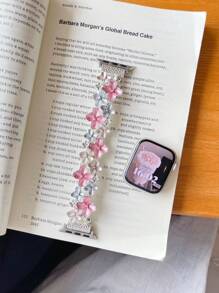 Curea Apple Watch în stil pictură în ulei floral pentru femei, potrivită pentru Apple Watch Series 10/9/8/7/6/5/4, 38 mm/40 mm/41 mm/42 mm/44 mm/45 mm/46 mm/49 mm, vintage și elegantă