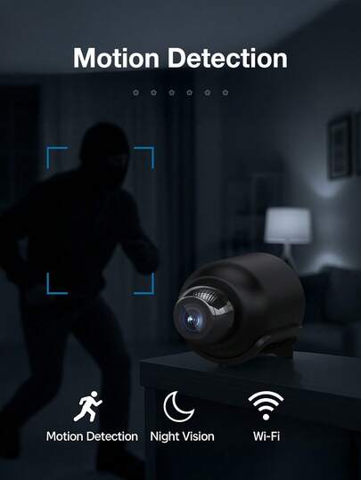Mini WiFi Camera Night Vision, HD 720P Wireless Motion Detection, Remote Monitoring view 4
