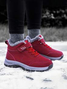 Women's Winter Fashion Versatile Non-Slip Durable Comfortable Warm Casual Snow Boots, Plus Size Women's Snow Boots - Comfortable Warm Winter Boots, Thermal Lined, Thick Sole Outdoor Hiking High-Top Boots