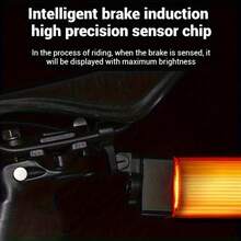 DIY Pattern Bicycle Taillights, Smart Bicycle Taillights, Multiple Modes, With Brake Sensor, -COB LED, Long Battery Life - Riding Safety Accessories - Black - View 3