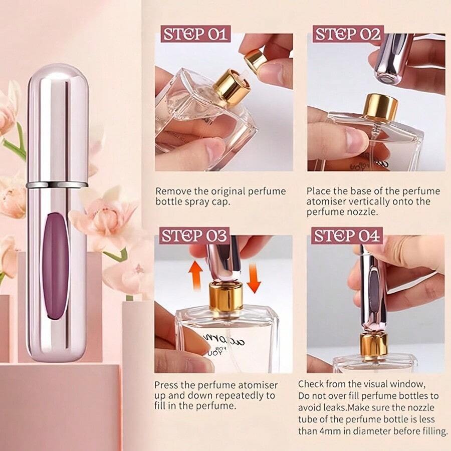 1pc Purple Dispenser Bottle Portable Mini Refillable Perfume Bottle For Travel, Travel Perfume Dispenser, Pocket Refillable Atomizer, 5ml - Màu tím - Xem 1