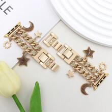 Silbernes Herz-Kreuz Lederarmband, geeignet für Apple Watch 38/40/41/42/44/45mm