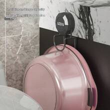 1件装吸盘水槽挂钩浴室面盆收纳架马桶置物架免钻孔家用挂盆 - 彩色 - 查看 4