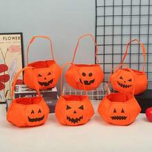 Bolsa de dulces de Halloween para truco o , bolso con forma de calabaza 3D, regalo para niños, accesorio de Halloween
