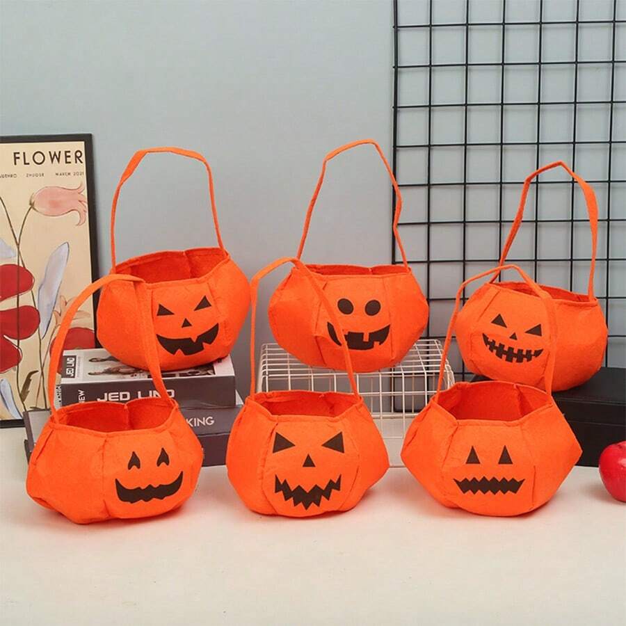 Bolsa de dulces de Halloween para truco o , bolso con forma de calabaza 3D, regalo para niños, accesorio de Halloween