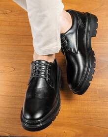 Lorenzo Men's Dress Shoes Black High Sole Elegant Business Parties - 黑色 - 查看 2