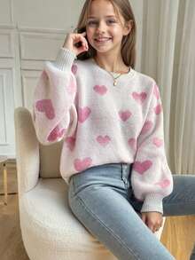 1pc Girls Casual Thick Pullover Sweater, Comfortable & Warm For Autumn/Winter, Soft & Cozy Solid Color Sweater - Perfect For Warm Days And Cold Nights