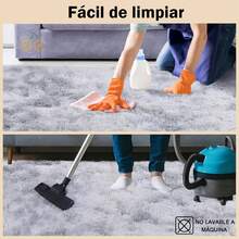 Alfombras, alfombras de felpa, alfombras coloridas, alfombras para sala de estar y dormitorio, alfombras decorativas, alfombras de seda y lana teñidas anudadas, tapetes para mesa de centro de sofá de sala de estar, alfombras para la mesita de noche del dormitorio del hogar, alfombras de gran tamaño, tapetes de felpa de 150 * 200 cm, resistentes a la suciedad y fáciles de cuidar, tapetes antideslizantes, alfombras de moda, adecuadas para grandes áreas de uso doméstico (rosa, gris, marrón) - Gris - Ver 8