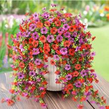 2 ramos de flores decorativas artificiales resistentes a los rayos UV, plantas artificiales adecuadas para decoración del hogar, pasillo, jardín, patio, mesa de comedor, sala de estar, decoración de bodas y fiestas, flores decorativas artificiales, Día de San Valentín, primavera, enredaderas artificiales, enredaderas colgantes artificiales, flores artificiales, decoración de bodas y fiestas con plantas artificiales, Día de San Valentín