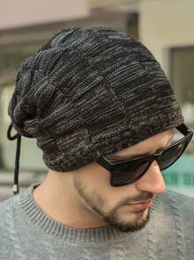 男士针织帽/手套/围巾三件套，秋冬季保暖针织帽