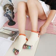 A Set Of Women's Short Tube Personality Cartoon Socks Colorful Toe Separator Five-Toe Socks For Girls - 5 - Xem 3