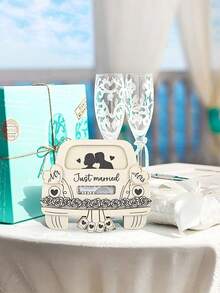 1 Peça Carteira de Carro de Casamento, Carteira de Presente de Casamento, Artesanato de Madeira, Carteira de Casamento de Madeira, Carteira de Carro, Porta-Dinheiro para Sr. e Sra., Cartões de Parabéns Engraçados para Casamento, Cartões de Felicitações para Recém-Casados, Cartão de Presente de Casamento