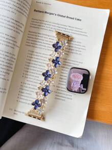 Curea Apple Watch în stil pictură în ulei floral pentru femei, potrivită pentru Apple Watch Series 10/9/8/7/6/5/4, 38 mm/40 mm/41 mm/42 mm/44 mm/45 mm/46 mm/49 mm, vintage și elegantă