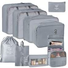 7/8/9 Sets Travel Storage Bag Large Capacity Storage Bag Luggage Organizer Makeup Bag, Toiletry Bag Toiletry Bag Can Be Folded, Waterproof And Dustproof, Portable Toiletries, Shoes, Clothes, Pants, Quilts, Sheets, Can Be Used When The Season Can Travel, Vacation, Shopping, Going Out Family Storage Use