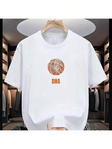 Men's T-Shirt Unisex DNA Basketball Shirt 100% Cotton - White - View 1