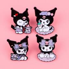 Sanrio 4pcs/Set Cute Enamel Pin Lapel Pins Badges On Backpack Women's Brooch Clothes Gift Jewelry Fashion Accessories