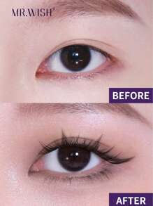 112pcs/Set Innovative Double Lash Stacked Double Magnifying Cooling Thousand Gold Eyes MR.WISH False Eyelashes, Modern Moment Series - Meow Series - Fishing Series Oblique Fly Style - B - View 3